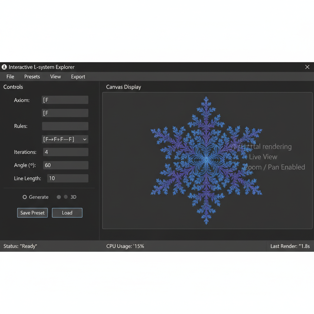 Chailse L-system explorer (PyQt)