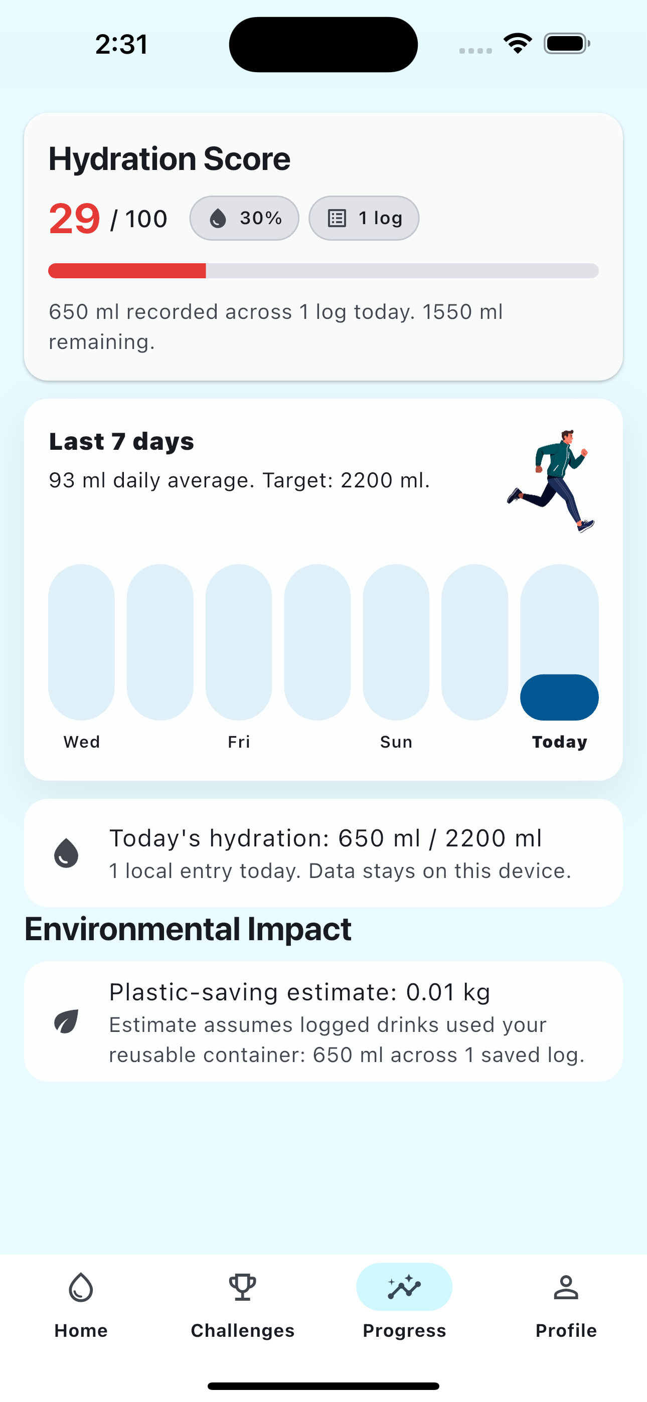 iOS progress screen